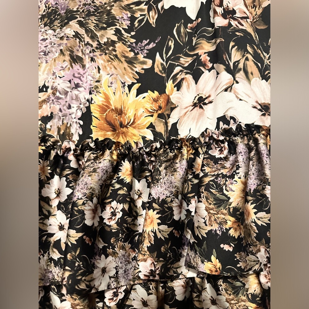 NWT Antonio Melani Quinn floral a line ruffle tiered knee length skirts size 2 - Picture 2 of 8